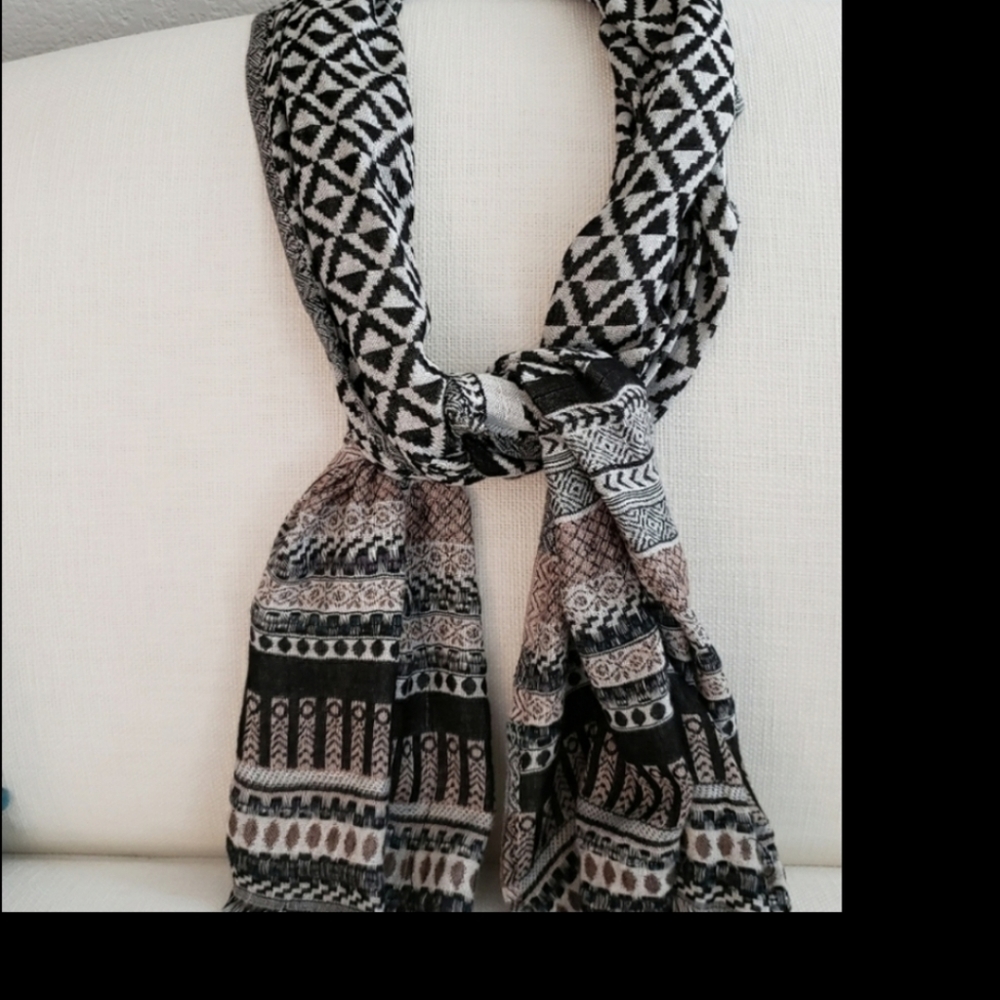 Black, gray & Brown neck scarf/shawl
